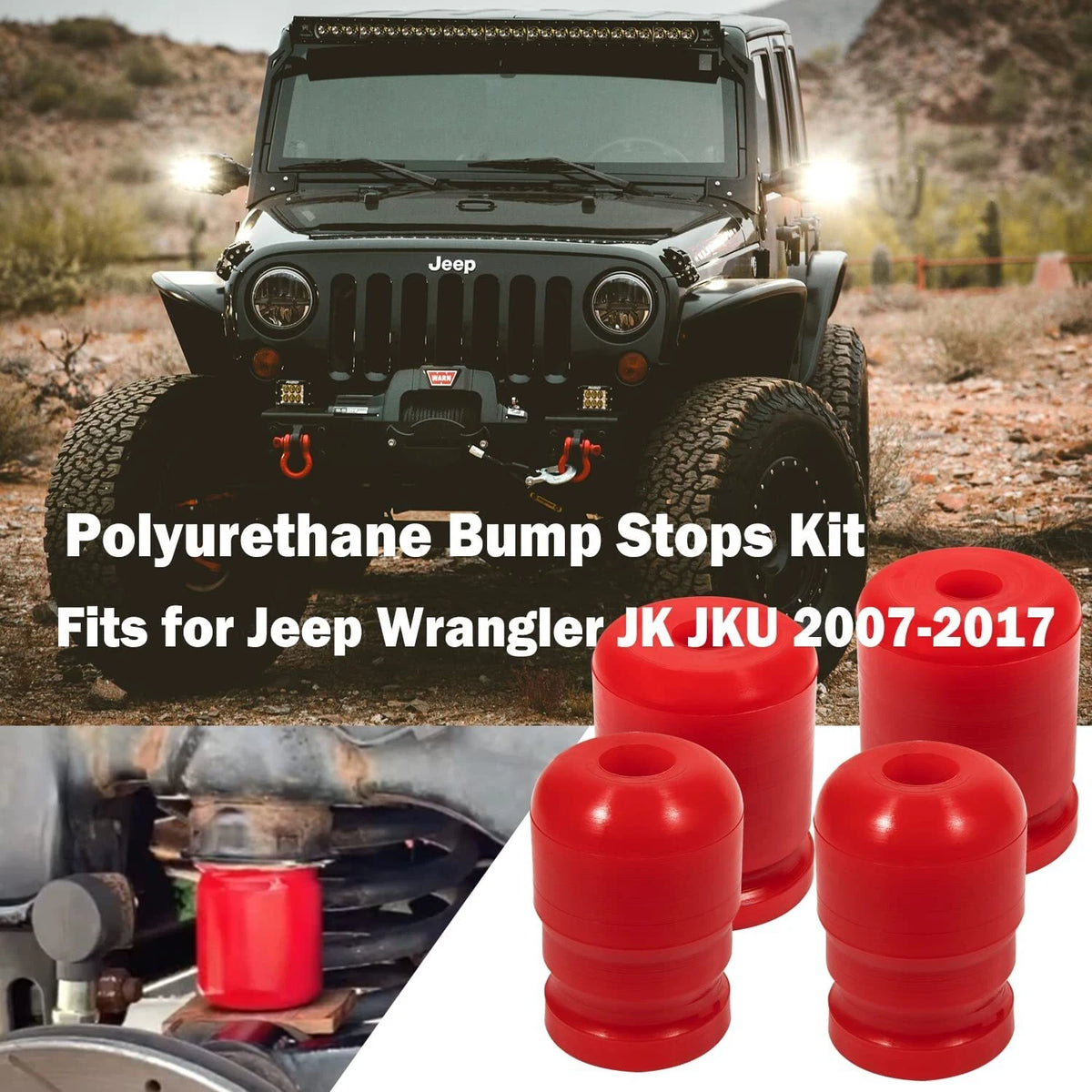 Set of 2 Polyurethane Bump Stops for Jeep Wrangler JK JKU (2007–2017) 98auto2R179