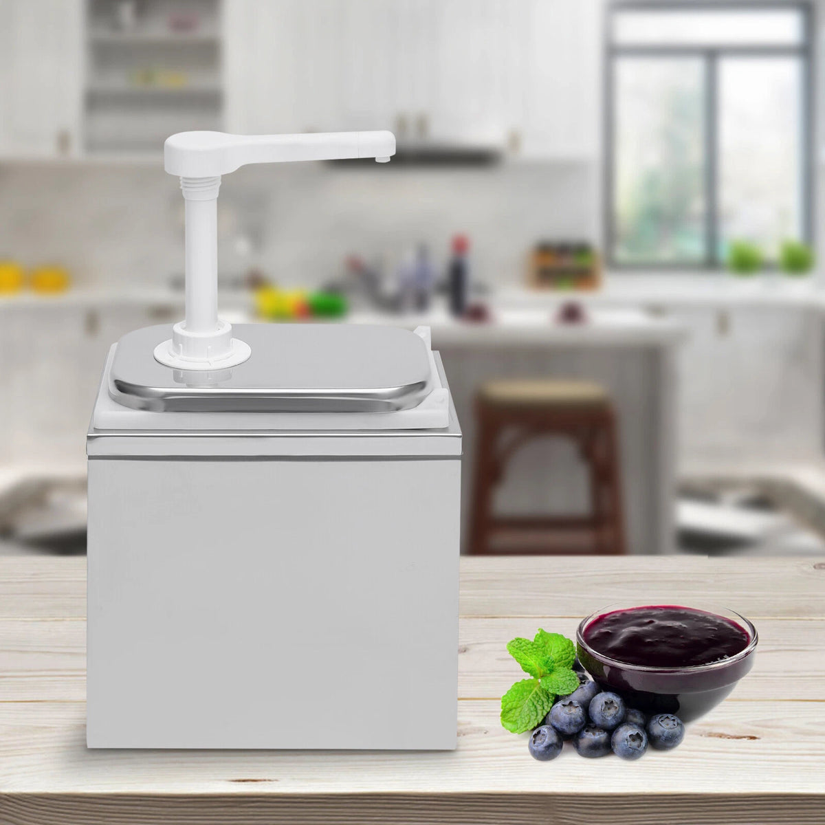 2L Stainless Steel Sauce Pump Dispenser for Condiment Dispensing