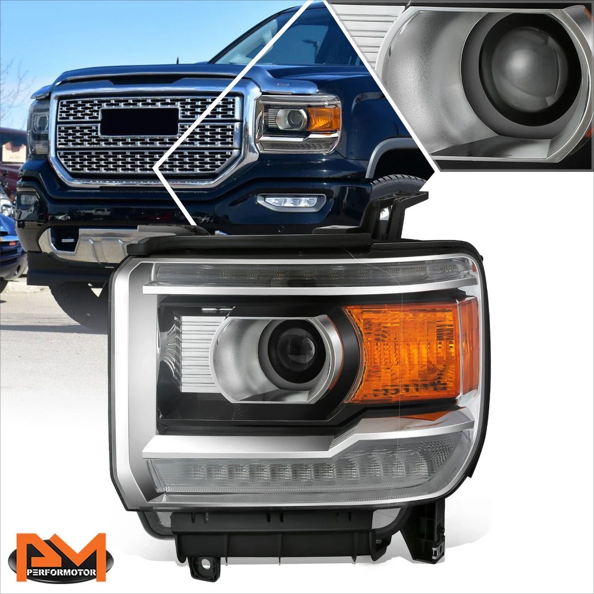 Front Driver Left Side Headlight Lamp for GMC Sierra 1500 LTD 2500 3500 HD (2014–2019)