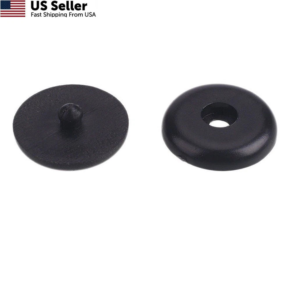 Set of 5 Seat Belt Button Buckle Clips for Universal Fit Black