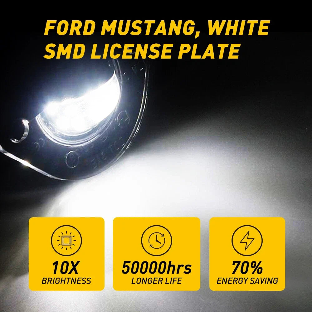 2X LED License Plate Light Lamp Assembly for Ford Mustang (1994–2004)