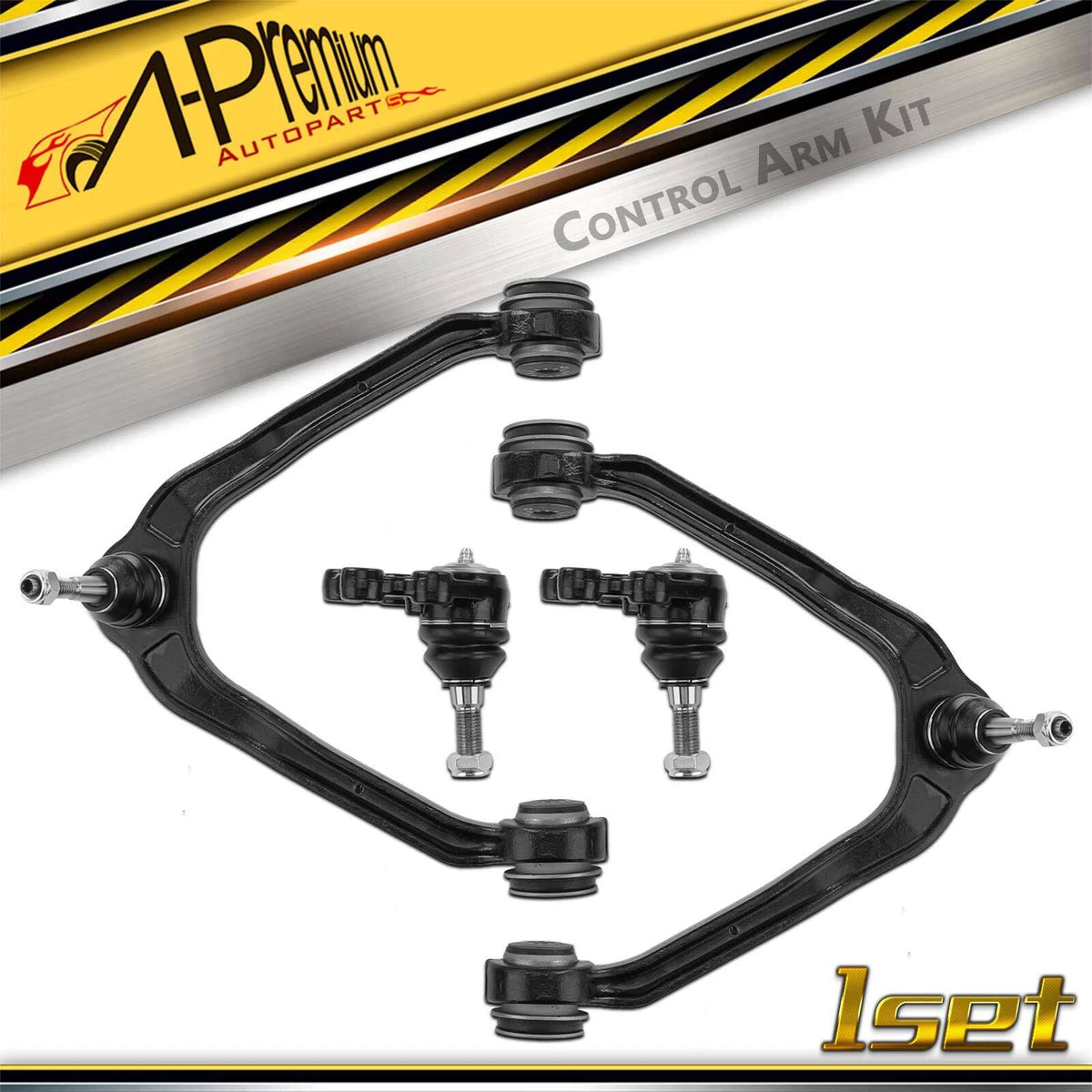 Set of 4 Front Upper Control Arms w/ Ball Joints for Chevy Silverado 1500 (2014–2018) - 15047200, 15864153, K80826, K6539