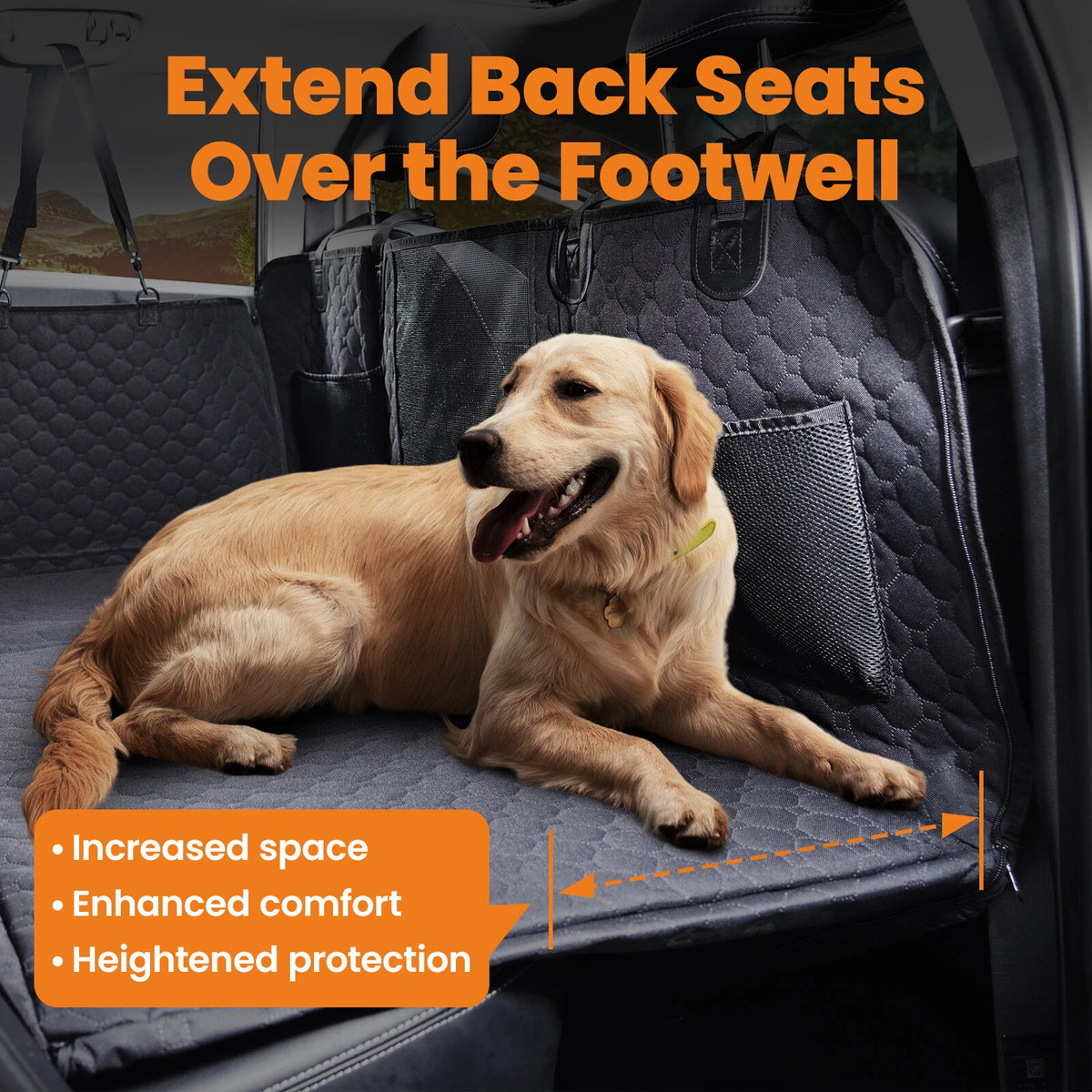 Dog Car Seat Cover Hammock for Pets Waterproof 600D (2VBDGE)