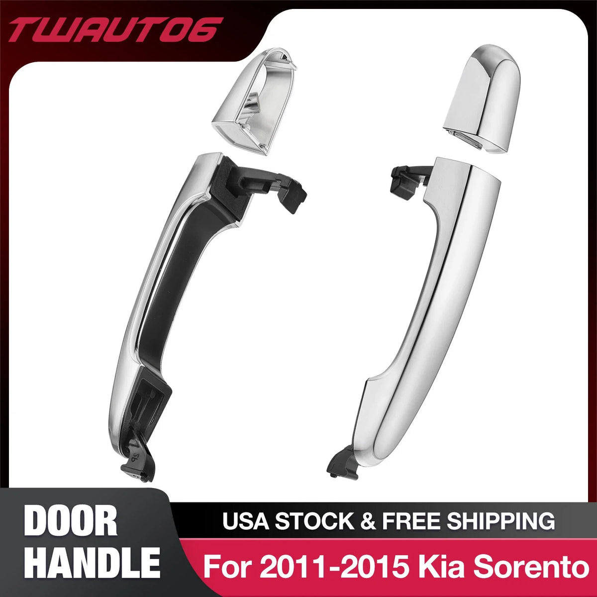 Exterior Door Handle for 2011-2015 Kia Sorento (Rear Left + Right)
