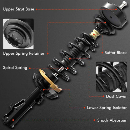 Front Struts w/ Coil Springs Assembly for Jeep Cherokee KL (2014–2023) 68373959AC, 68373958AC