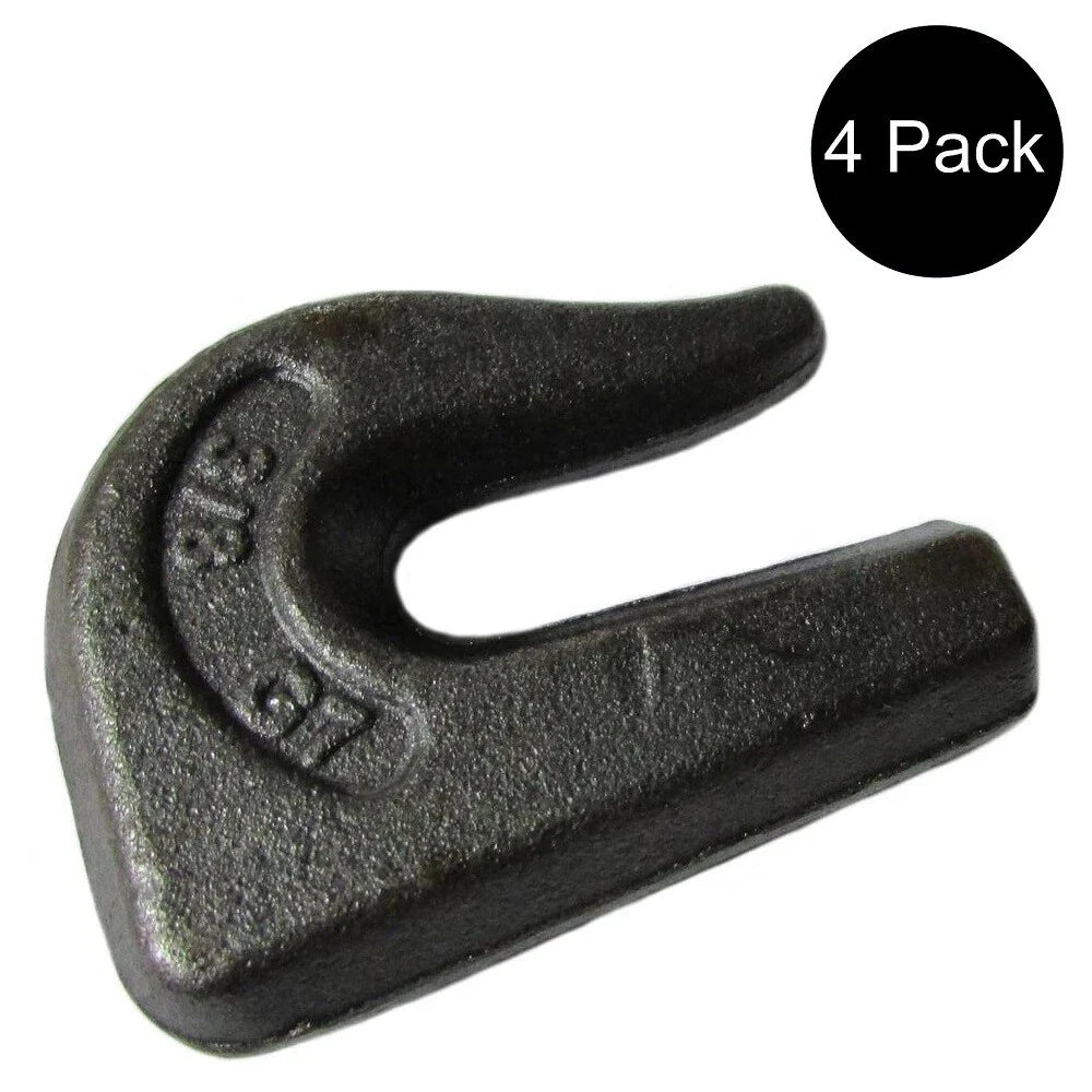 Set of 4 Weld On Grab Chain Hooks for G70 Bucket Trailer (3/8", 6,600 WLL)