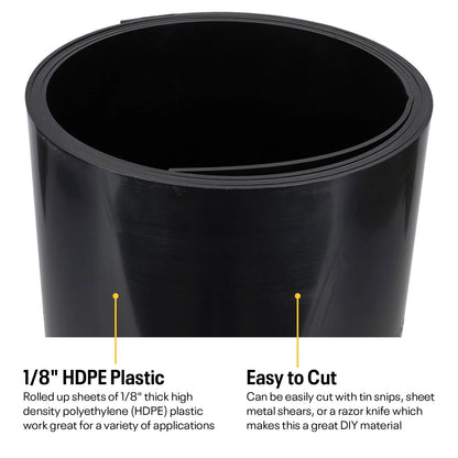 Colored Plastic HDPE Sheet 10 Ft Rolled 1/8 Inch Thick White