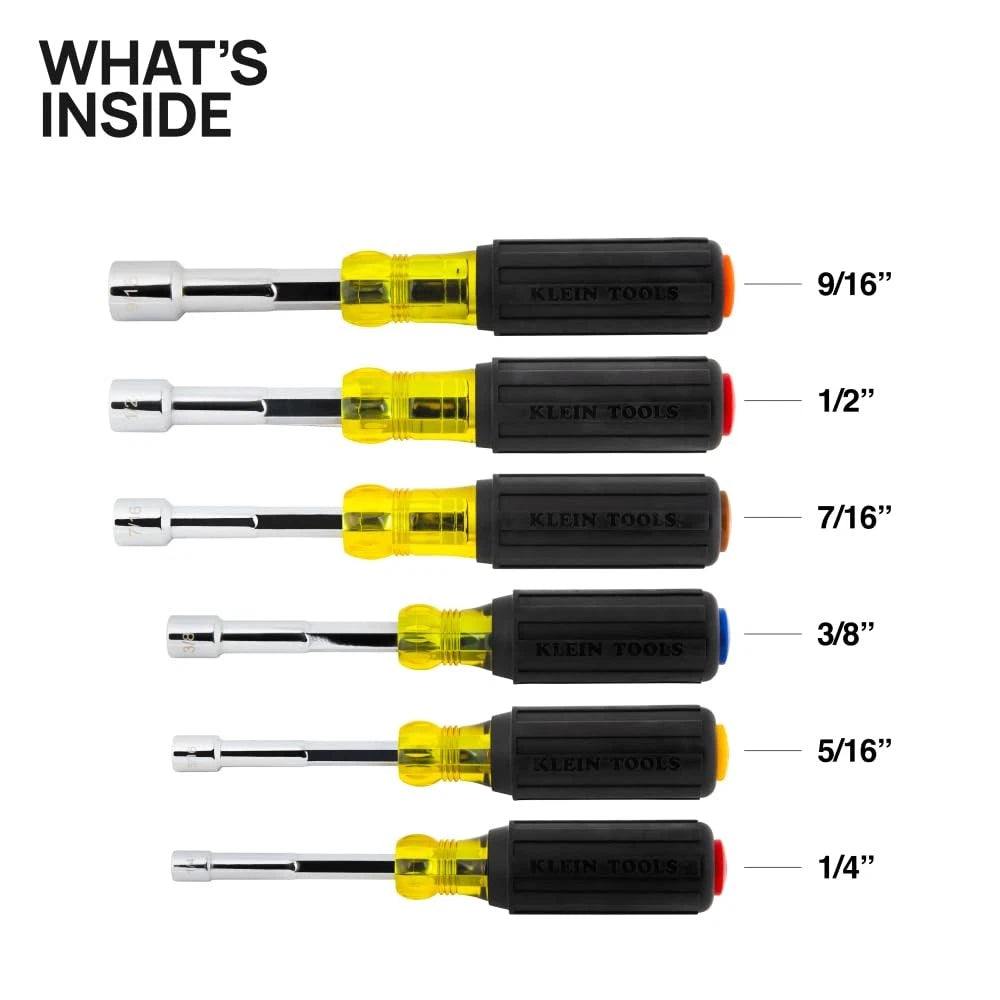 6-Piece Hollow-Shaft Nut Driver Set for Klein Tools