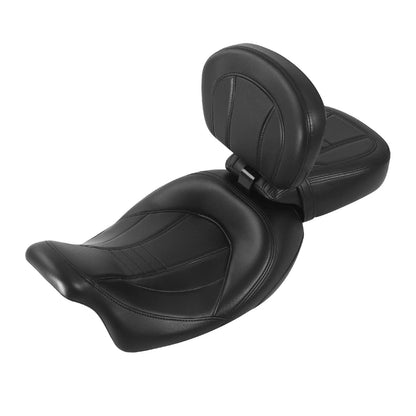 Black Driver Passenger Seats & Rider Pad for Harley Street Road Glide (09-23)