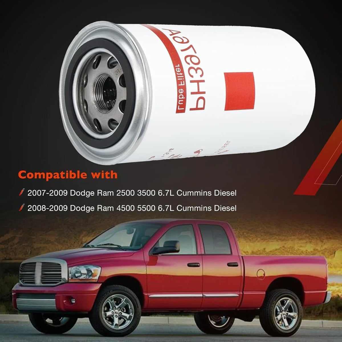 Fuel Oil Filter 68061634AA for Dodge Ram 2500 3500 4500 (2007–2009)