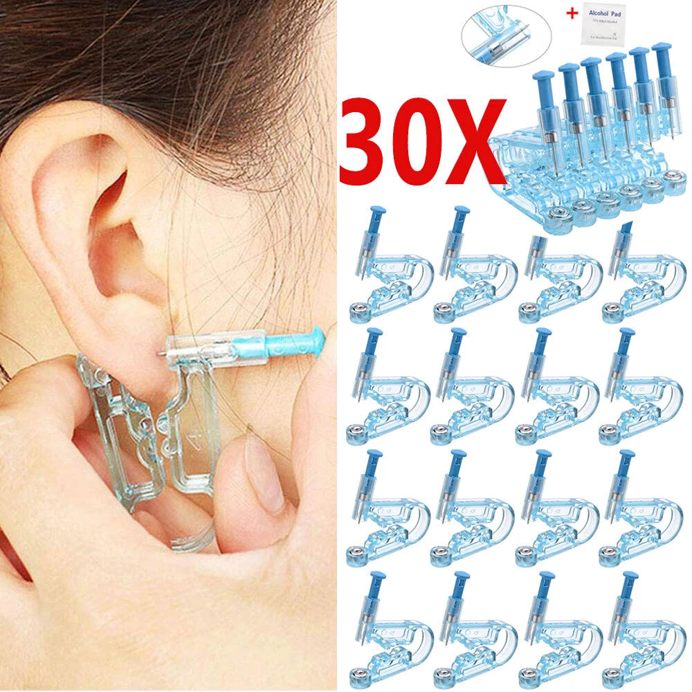 30-Piece Ear Stud Piercing Gun Tool Set for Jewelry