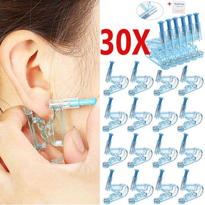 30-Piece Ear Stud Piercing Gun Tool Set for Jewelry