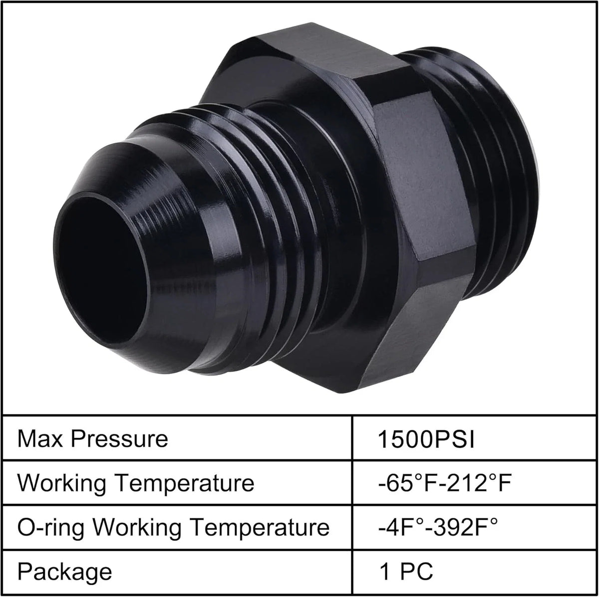 2-Piece 6AN Flare to 6AN ORB Male Fitting for Engine Oil Transfer Lines