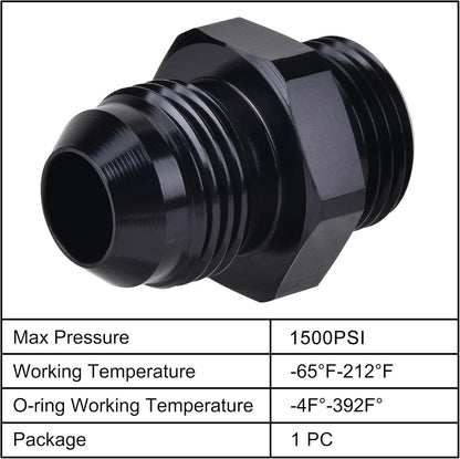2-Piece 6AN Flare to 6AN ORB Male Fitting for Engine Oil Transfer Lines