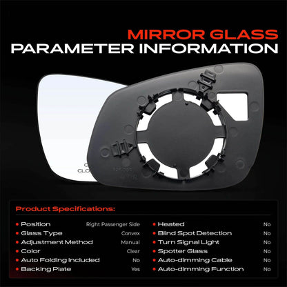 Manual Mirror Glass for Chevrolet Spark (2016–2018) GM1325170, 94781626
