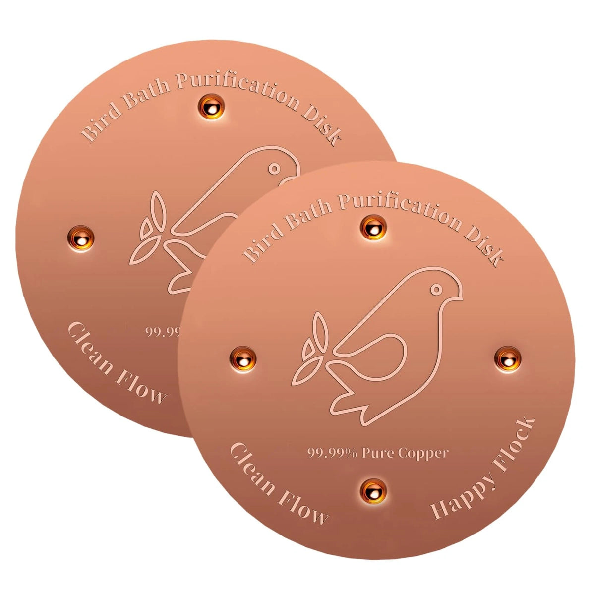 2X Copper Bird Bath Disc for Clear Water Maintenance