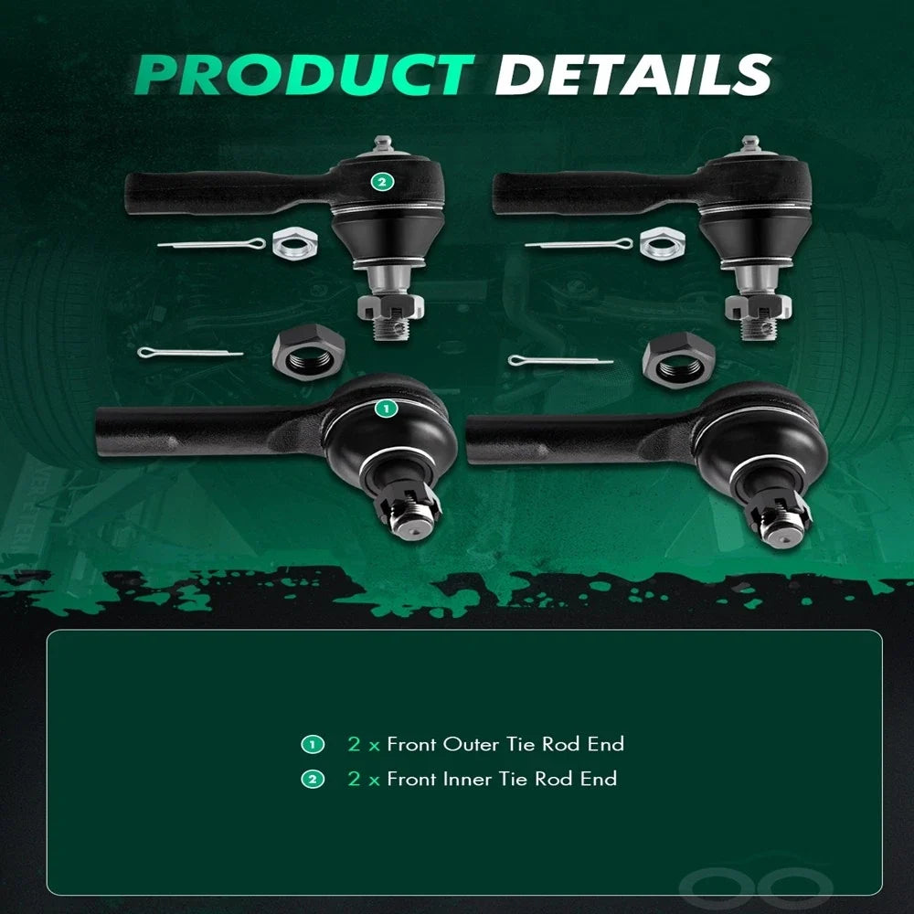 Set of 4 Tie Rod End Links for Nissan Frontier (2005–2023)