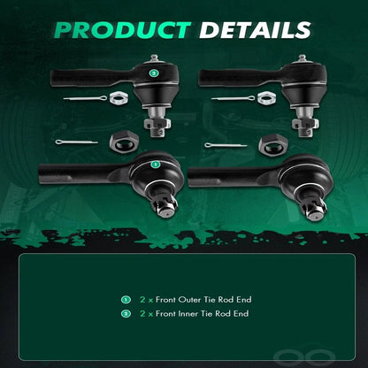 Set of 4 Tie Rod End Links for Nissan Frontier (2005–2023)