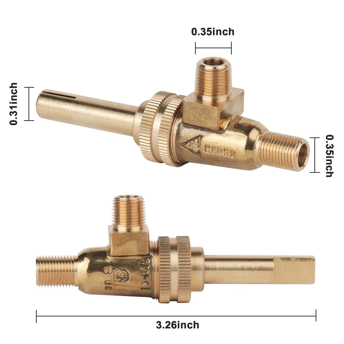 4X Gas Burner Valve for Jade Range (1/8" MPT x 3/8-27)