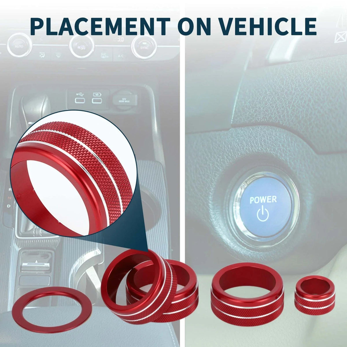 5X AC Media Engine Start Rear View Mirror Knob Cover for Honda CRV (2023)
