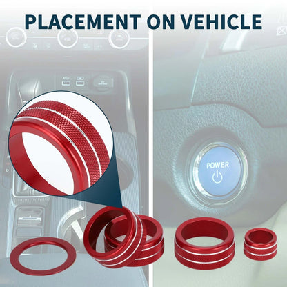 5X AC Media Engine Start Rear View Mirror Knob Cover for Honda CRV (2023)