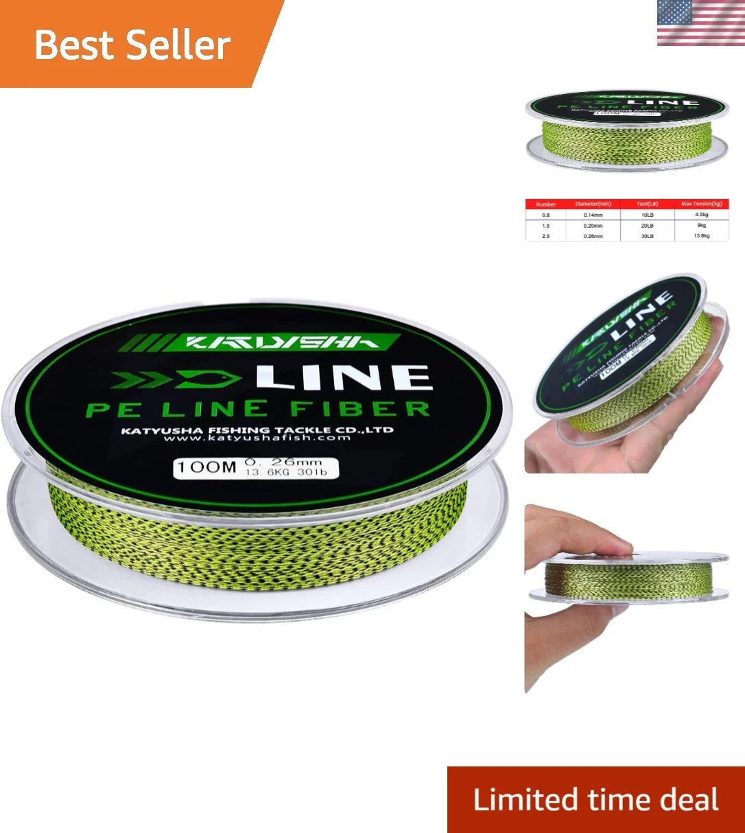Multi-Strand Braided Fishing Line 10Lb - 2187 Yards