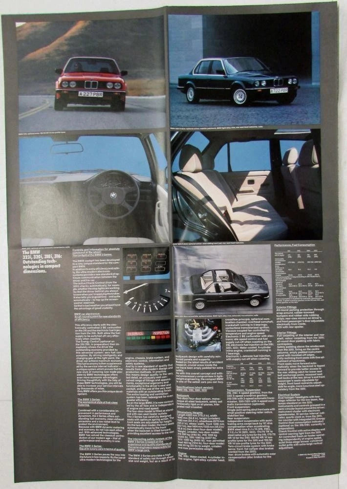 Sales Folder Poster for BMW 316 318i 320i 323i (1983)