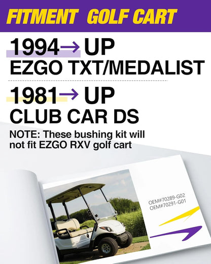 Rear Leaf Spring Bushing Kit for EZGO TXT Golf Cart