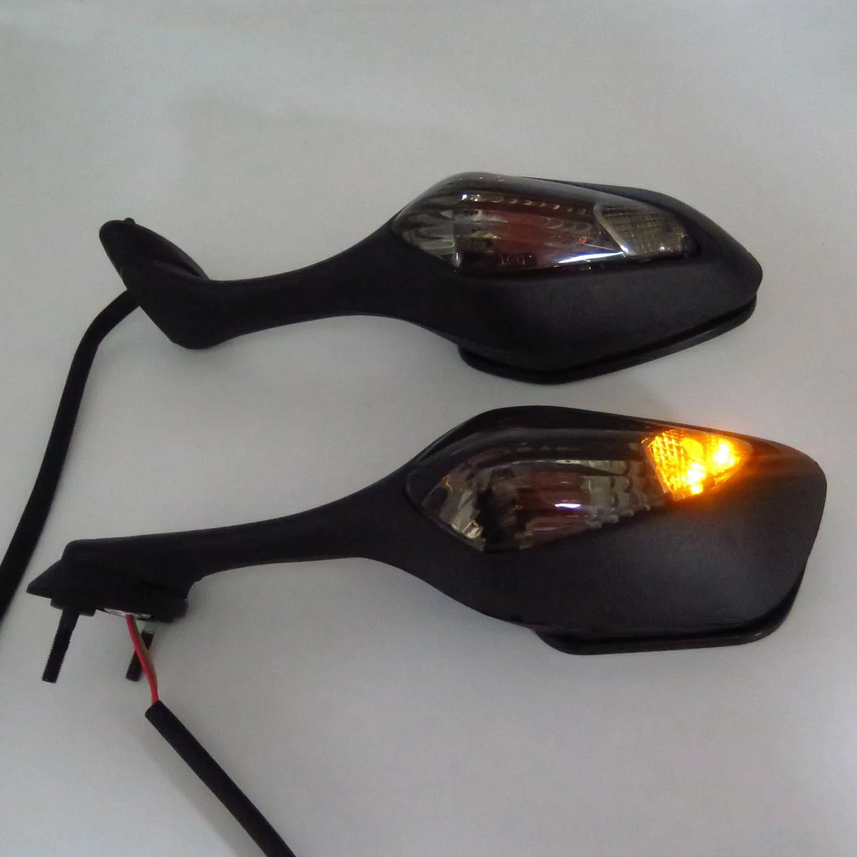 Black Smoke Side Mirrors with Turn Signals for Honda CBR 1000RR (2008–2012)