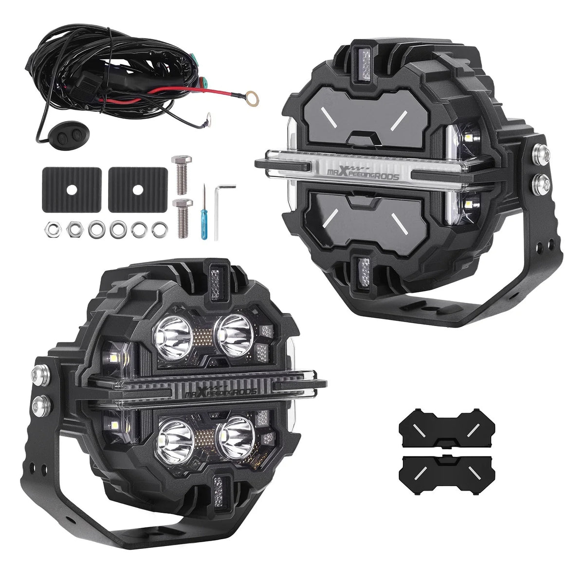 5" 212W LED Driving Lights Spot Flood Combo RGB DRL for ATV UTV (12V)