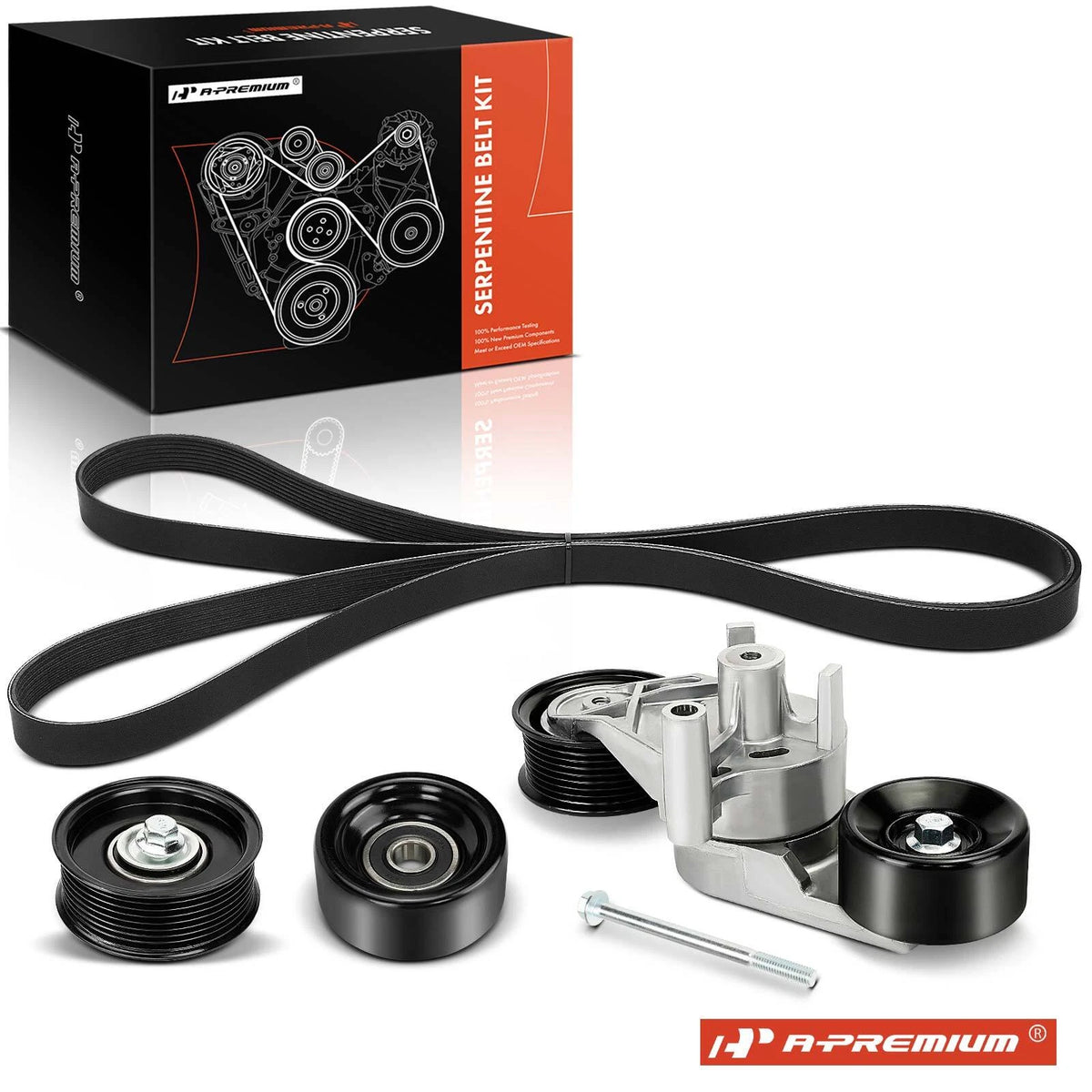 Set of 4 Serpentine Belt Drive Component Kit for Ford Excursion (2003–2005)