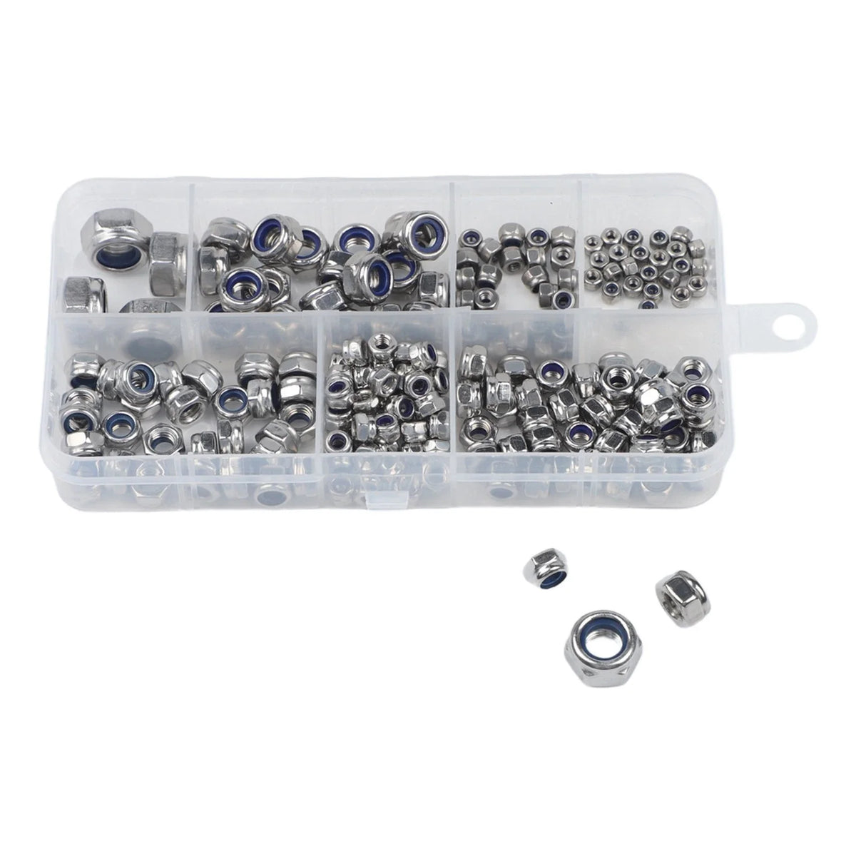 304 SS Hex Nylon Insert Lock Nuts Set of 200 DIN985 M2 M2.5 M5 M6 M8
