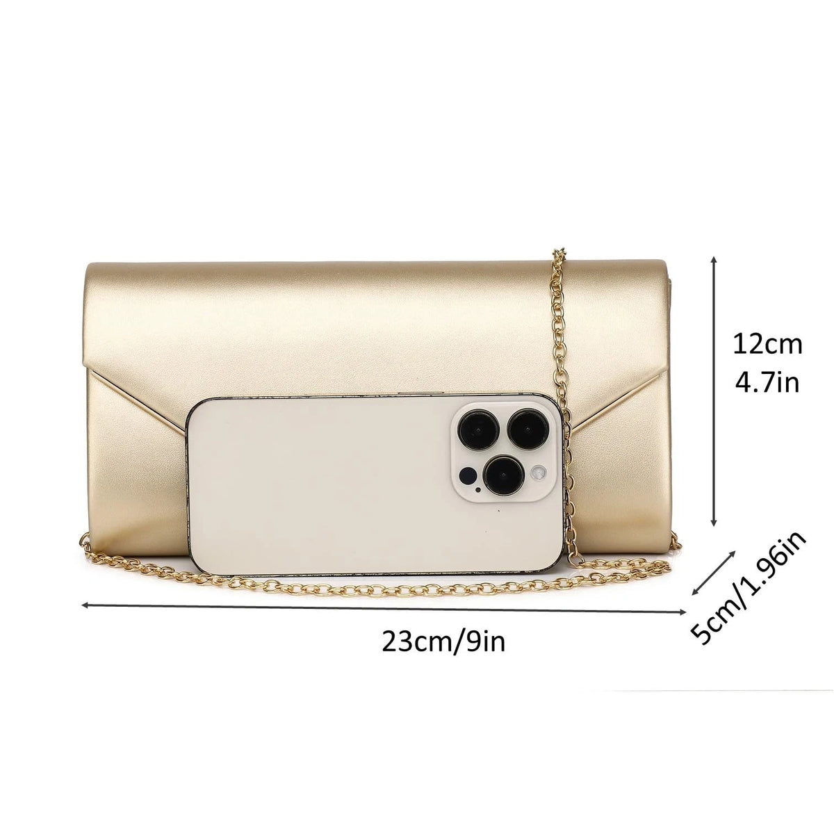 Vegan Leather Clutch Purse for Women - Evening Crossbody Envelope Bag