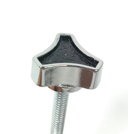 Tri Bar Wing Nut Hold Down for 1/4-20 Thread Rod Chrome Black (Universal)