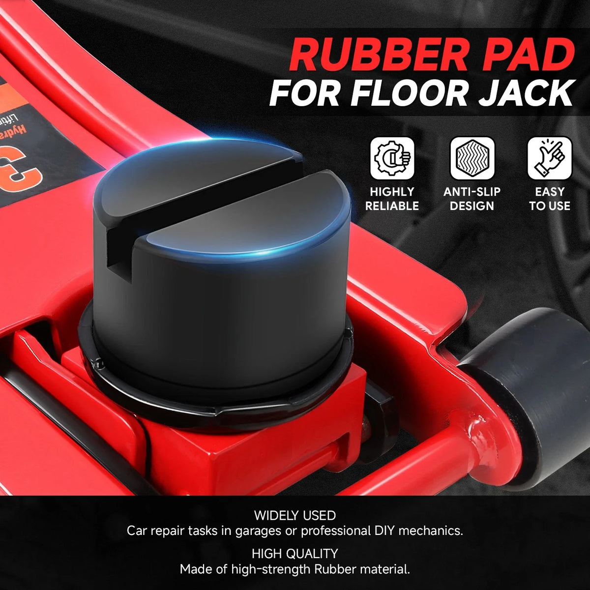 Set of 2 Rubber Pad Adapters for Floor Jack Protection Pad