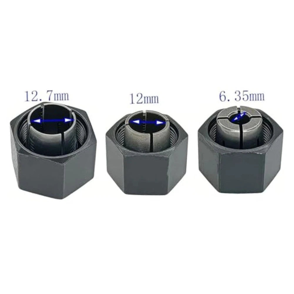 Collet Chuck and Nut Set for 1/4 inch, 1/2 inch, 12mm, 1/2-3/8 inch