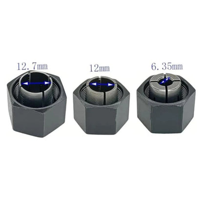 Collet Chuck and Nut Set for 1/4 inch, 1/2 inch, 12mm, 1/2-3/8 inch