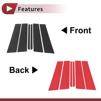 Door Pillar Window Trim for Ford Explorer (2011–2019) Carbon Fiber Black