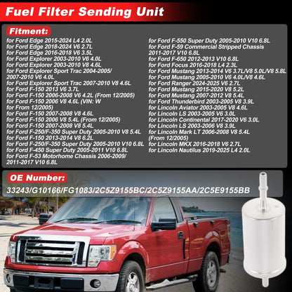 Chassis Pipeline Fuel Filter Assembly for Ford Edge (2015–2024) No. 33243