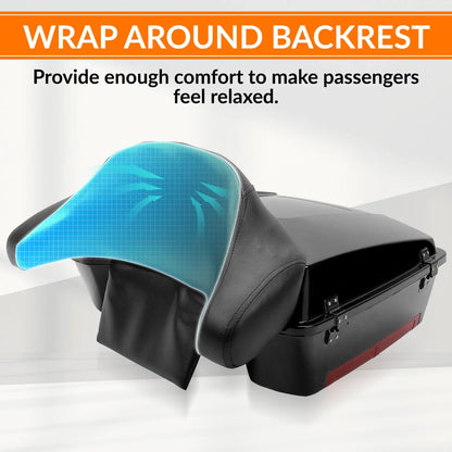 Chopped Pack Luggage Trunk with Backrest for Harley Touring Road Glide (1997–2013)