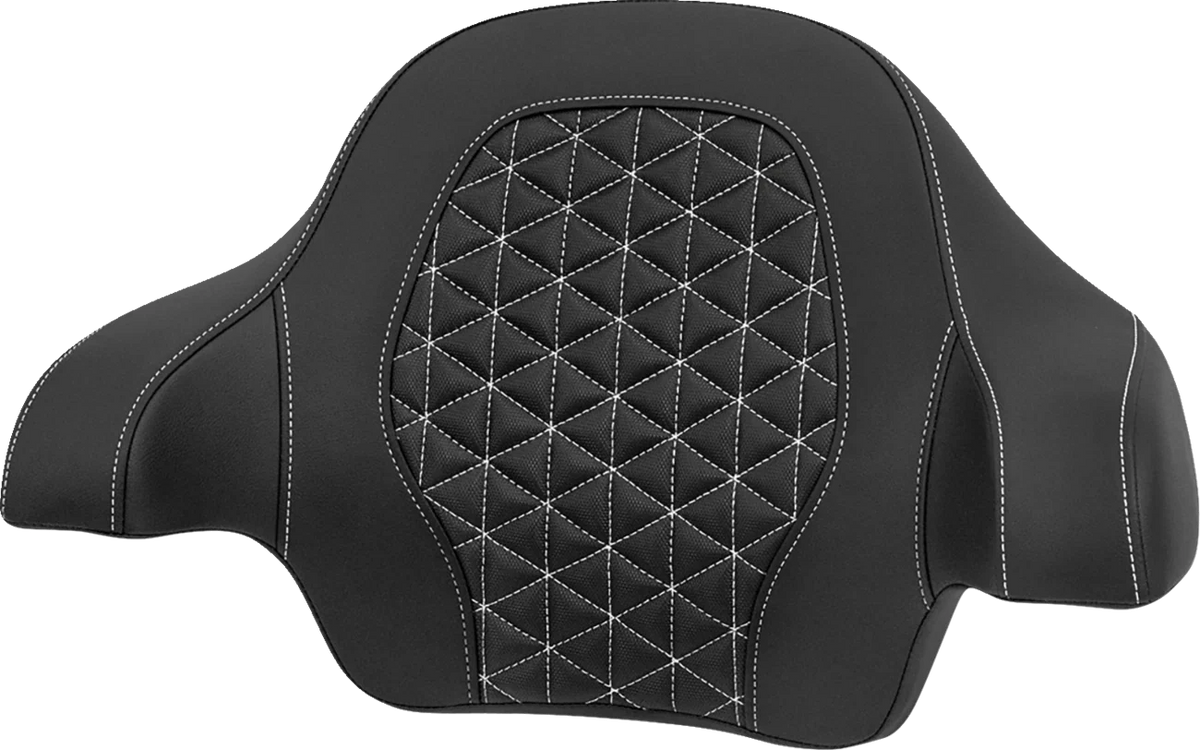 SADDLEMEN Tour-Pak Passenger Pad for FLH/FLT (2014–2025) - Tri-Gripper, White Stitch