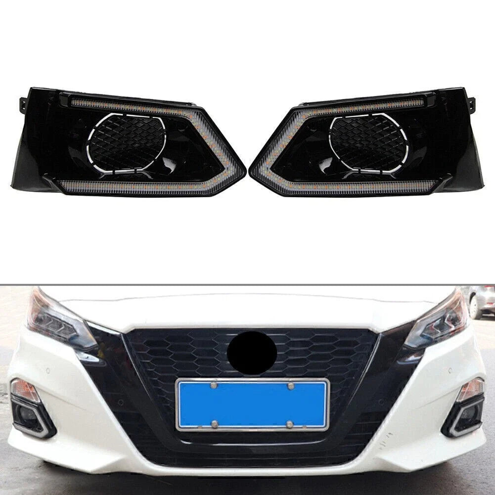 2PC LED Daytime Running Lights DRL Amber White for Nissan Altima Teana (2019–2020)