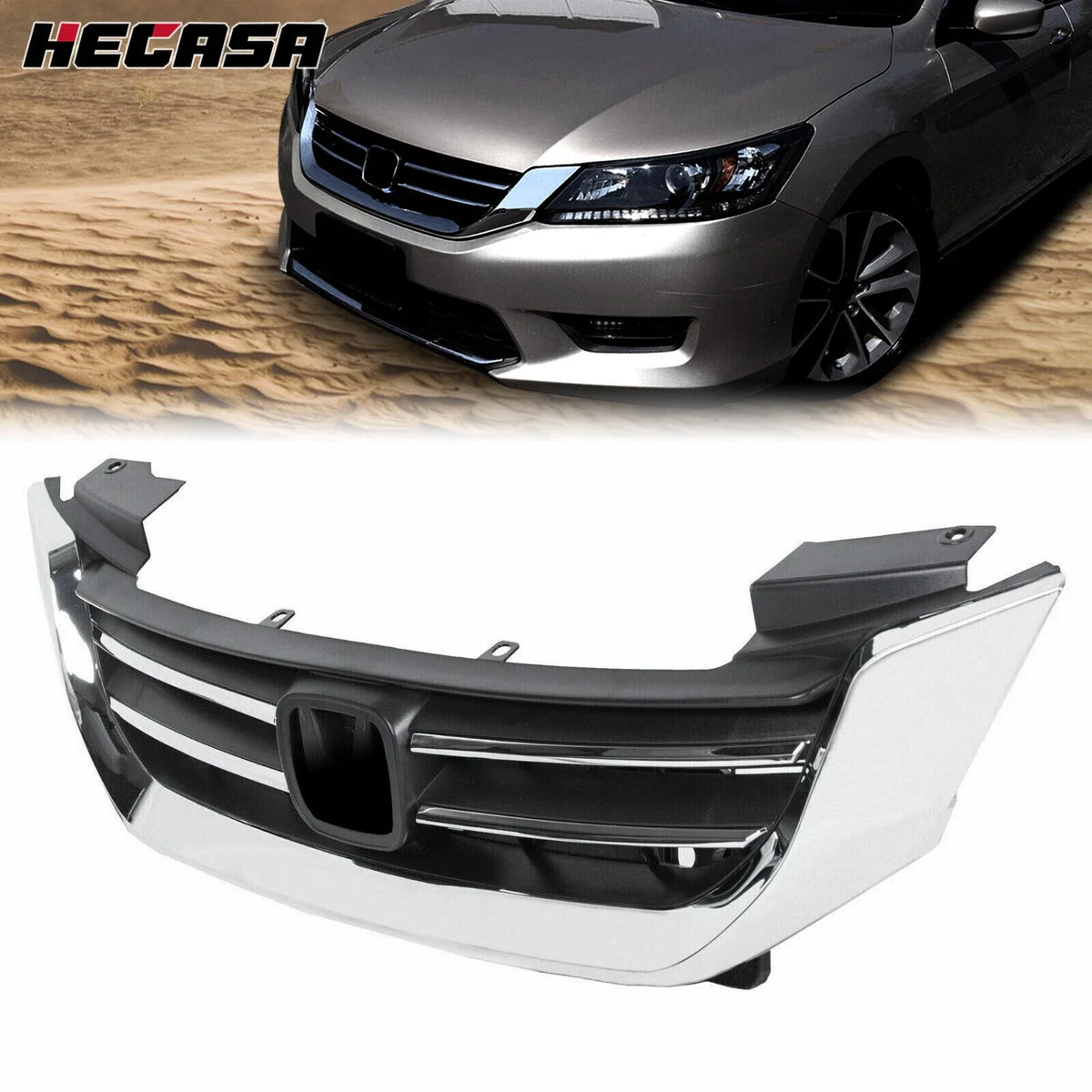 Chrome Front Upper Bumper Radiator Grille for Honda Accord (2013–2015) #HO1200214
