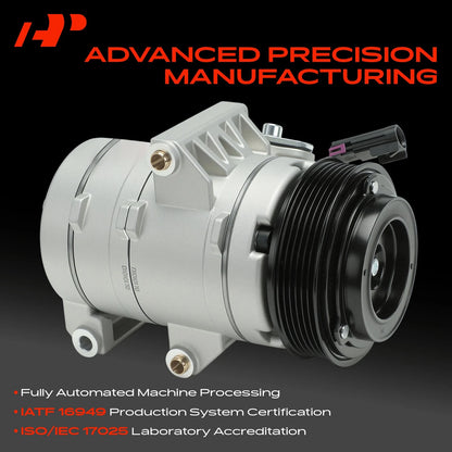 A-Premium A/C Compressor with Clutch for Ford Fusion Lincoln MKZ (2006–2012) 8E5Z19703A, 6E5Z19703A, 68669