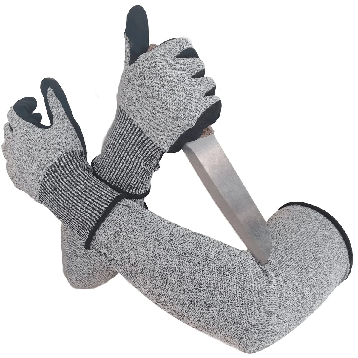 Cut Resistant Nitrile Gloves and Sleeves for Large Hands (EN388)