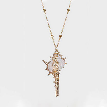 Natural Conch Seashell Necklace for Beach Nautical Jewelry