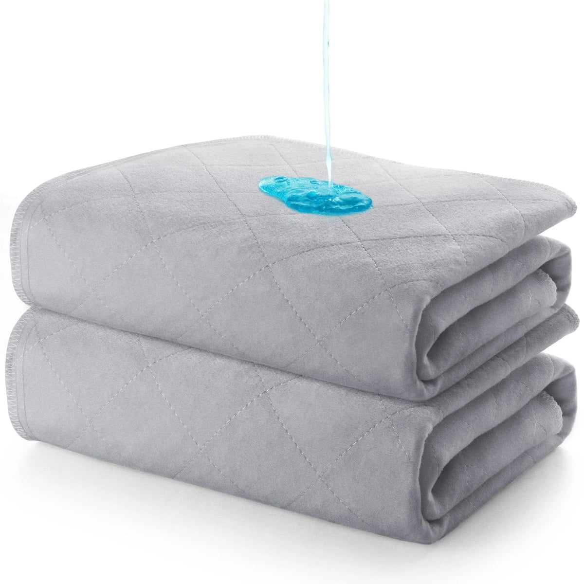 2X Washable Waterproof Bed Pads for Incontinence (Large 34x36 Inch)