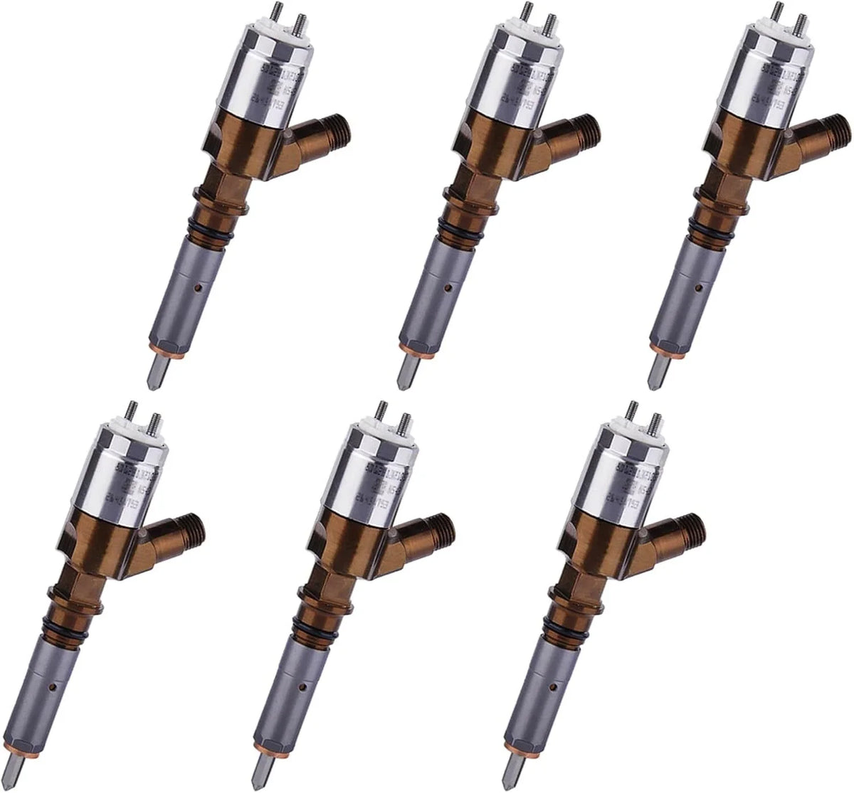 Set of 6 Fuel Injectors for Caterpillar C4.4 C6.6 Engine (Excavator) 320-0680 2645A747