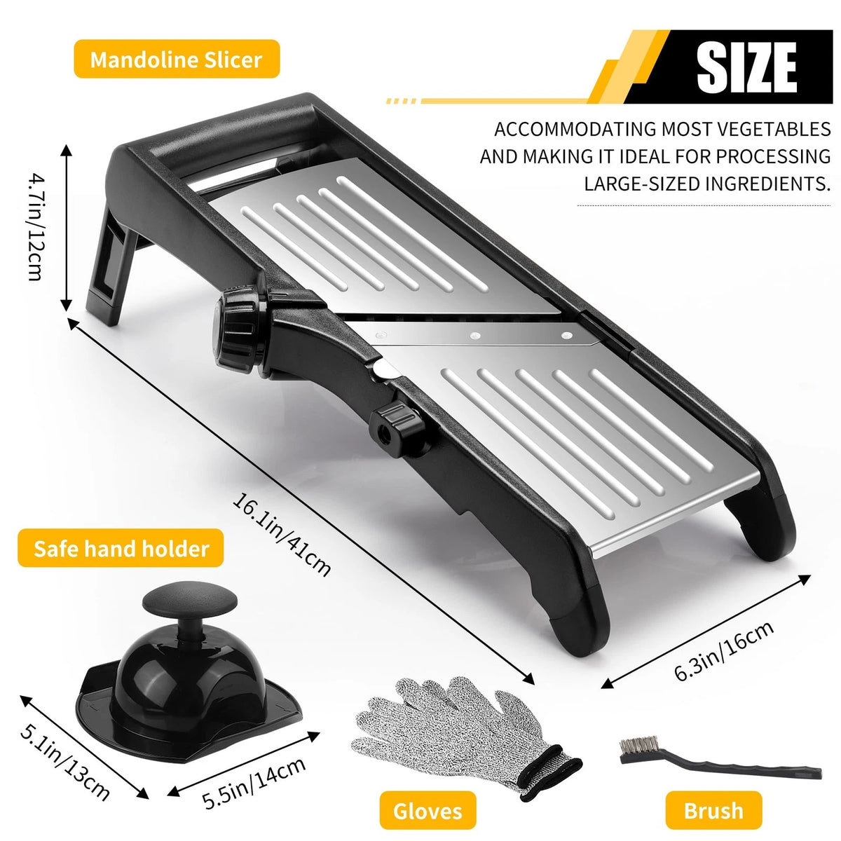 Adjustable Mandoline Food Slicer for Kitchen - Extra Large, Gray