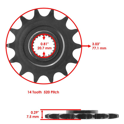 Red O-Ring Drive Chain & Sprocket Kit for Honda CRF250X (2004–2016) EG2557FS141XO